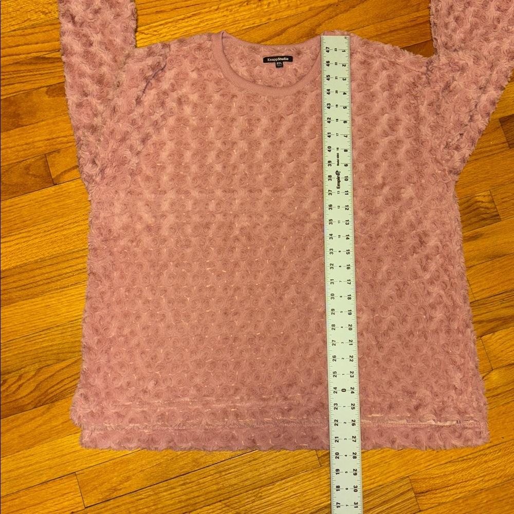 Knapp Studio Textured Mauve Rose Buds Crewneck Sweater 2XL EUC - Picture 5 of 5